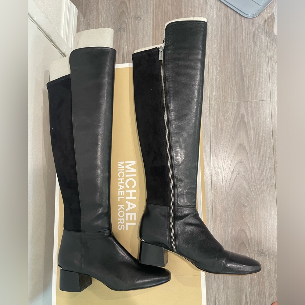 Michel Kors over the knee leather boots